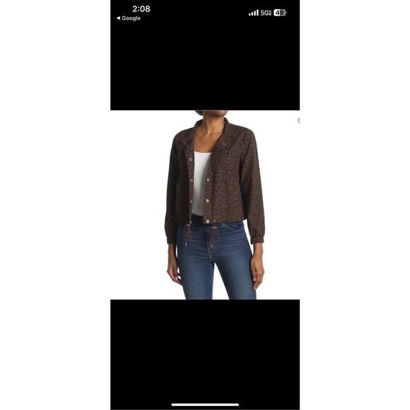Sanctuary Drawstring Hem Leopard Jacket Medium - Picture 9 of 9